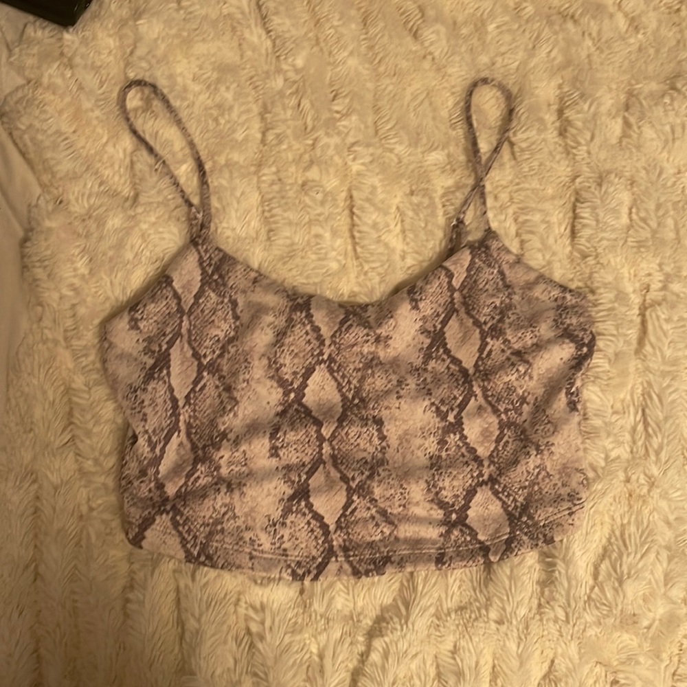 forever 21 silk snakeskin tank